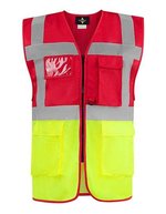 Korntex CO²-neutrale Multifunktions-Sicherheitsweste Hamburg, Paramedic Green/Yellow 4XL, KX810 – Red/Yellow
