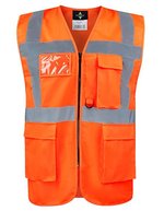 Korntex CO²-neutrale Multifunktions-Sicherheitsweste Hamburg, Paramedic Green/Yellow 4XL, KX810 – Signal Orange