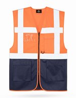 Korntex CO²-neutrale Multifunktions-Sicherheitsweste Hamburg, Paramedic Green/Yellow 4XL, KX810 – Signal Orange/Navy