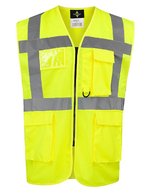 Korntex CO²-neutrale Multifunktions-Sicherheitsweste Hamburg, Paramedic Green/Yellow 4XL, KX810 – Signal Yellow