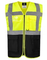 Korntex CO²-neutrale Multifunktions-Sicherheitsweste Hamburg, Paramedic Green/Yellow 4XL, KX810 – Signal Yellow/Black