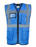 Korntex CO²-neutrale Multifunktions-Sicherheitsweste Hamburg, Paramedic Green/Yellow 4XL, KX810 – Sky Blue