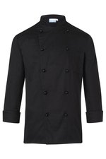 Karlowsky Kochjacke Basic mit Brusttasche Baumwolle, Black (ca. Pantone 419C) L, KY009 – Bild 3