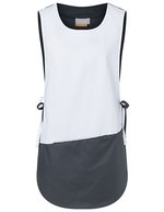 Überwurfkasack Bea mit Brustabnähern – White/Anthracite (ca. Pantone 7540C)