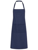 Karlowsky Grembiule con Pettorina Denmark in Tessuto Twill Resistente, White 75 x 95 cm, KY026 – Blu navy (ca. Pantone 533C)