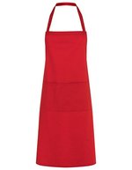 Karlowsky Grembiule con Pettorina Denmark in Tessuto Twill Resistente, White 75 x 95 cm, KY026 – Rosso (ca. Pantone 186C)
