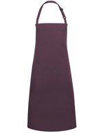 Karlowsky Latzschürze Basic mit Tasche und Schnalle – Aubergine (ca. Pantone 5185C)