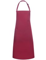 Karlowsky Latzschürze Basic mit Tasche und Schnalle, White 75 x 90 cm, KY044 – Bordeaux (ca. Pantone 209C)