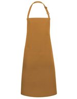 Karlowsky Latzschürze Basic mit Tasche und Schnalle, White 75 x 90 cm, KY044 – Senape (ca. Pantone 146C)