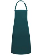 Karlowsky Latzschürze Basic mit Tasche und Schnalle, White 75 x 90 cm, KY044 – Pino Verde (ca. Pantone 4189C)
