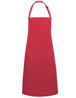 Karlowsky Latzschürze Basic mit Tasche und Schnalle, White 75 x 90 cm, KY044 – Lampone (ca. Pantone 4059C)