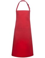 Karlowsky Latzschürze Basic mit Tasche und Schnalle, White 75 x 90 cm, KY044 – Rosso (ca. Pantone 186C)