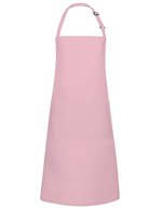 Karlowsky Latzschürze Basic mit Tasche und Schnalle, White 75 x 90 cm, KY044 – Rosa (ca. Pantone 4065C)