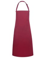 Karlowsky Latzschürze Basic mit verstellbarer Schnalle, White 75 x 90 cm, KY049 – Bordeaux (ca. Pantone 209C)