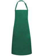 Karlowsky Latzschürze Basic mit verstellbarer Schnalle, White 75 x 90 cm, KY049 – Forest Green (ca. Pantone 554C)