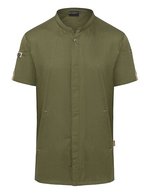 Karlowsky Kurzarm Kochjacke Green-Generation aus Recyclingmaterial – Moss Green (ca. Pantone 7764C)