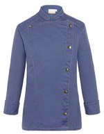 Karlowsky Kochjacke Jeans-Style mit Steppnähten für Damen – Vintage Blue (ca. Pantone 2108C)