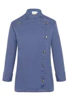 Karlowsky Kochjacke Jeans-Style mit Steppnähten für Damen, Vintage Blue (ca. Pantone 2108C) 58, KY053 – Bild 3