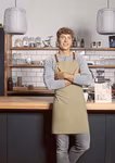 Karlowsky Bib Apron Green-Generation with Leather Straps – Black (ca. Pantone 419C)