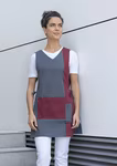 Überwurfkasack Marilies mit Seitenschleifen – Anthracite (ca. Pantone 7540C)/White