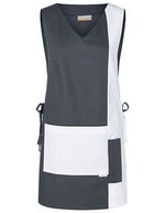 Überwurfkasack Marilies mit Seitenschleifen – Anthracite (ca. Pantone 7540C)/White
