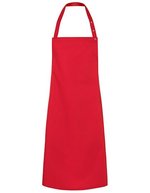 Karlowsky Tablier à Bavette Santorini en Tissu Sergé, White 75 x 95 cm, KY072 – Rouge (ca. Pantone 186C)