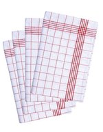 Karlowsky Kariertes Geschirrtuch-Set, 10er Pack – Red (ca. Pantone 186C)/White