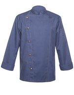 Karlowsky Kochjacke Jeans-Style mit Steppnähten – Vintage Blue (ca. Pantone 2108C)