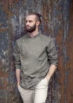 Karlowsky Veste de cuisinier style jean avec coutures matelassées – Vintage Red (ca. Pantone 710C)