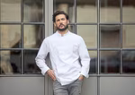Karlowsky Veste de cuisinier Noah avec patte de boutonnage dissimulée – Anthracite (ca. Pantone 7540C)