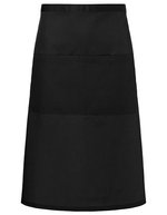 Karlowsky Grembiule Bistro Basic con Tasca 2023, White 70 x 70 cm, KY112 – Nero (ca. Pantone 419C)