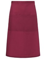 Karlowsky Grembiule Bistro Basic con Tasca 2023, White 70 x 70 cm, KY112 – Bordeaux (ca. Pantone 209C)