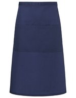 Karlowsky Grembiule Bistro Basic con Tasca 2023, White 70 x 70 cm, KY112 – Blu navy (ca. Pantone 533C)