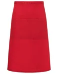 Karlowsky Bistroschürze Basic mit Tasche 2023, Bordeaux (ca. Pantone 209C) 70 x 70 cm, KY112 – Red (ca. Pantone 186C)