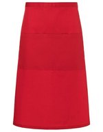 Karlowsky Grembiule Bistro Basic con Tasca 2023, White 70 x 70 cm, KY112 – Rosso (ca. Pantone 186C)