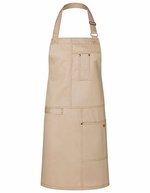 Karlowsky Latzschürze Urban Casual-Style aus Twill – Beige (ca. Pantone 7529 C)