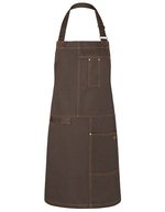 Karlowsky Latzschürze Urban Casual-Style aus Twill – Chocolate (ca. Pantone 440 C)