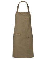 Karlowsky Latzschürze Urban Casual-Style aus Twill – Khaki (ca. Pantone 7497 C)