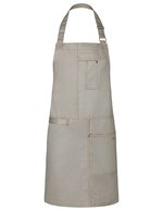 Karlowsky Latzschürze Urban Casual-Style aus Twill – Stone Grey (ca. Pantone 2332 C)