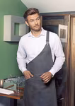 Karlowsky Asymmetric Bib Apron Classic with Pocket, Anthracite (ca. Pantone 7540C) 70 x 90 cm, KY118 – Navy (ca. Pantone 533C)