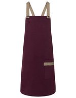 Karlowsky Latzschürze Urban-Look mit Kreuzbändern, Aubergine (ca. Pantone 5185C) 70 x 85 cm, KY119 – Bild 2