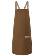 Karlowsky Latzschürze Urban-Look mit Kreuzbändern, Aubergine (ca. Pantone 5185C) 70 x 85 cm, KY119 – Cinnamon (ca. Pantone 2321C)