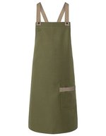 Karlowsky Latzschürze Urban-Look mit Kreuzbändern, Aubergine (ca. Pantone 5185C) 70 x 85 cm, KY119 – Moss Green (ca. Pantone 7764C)