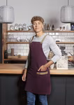 Karlowsky Bib Apron Urban Look with Cross Straps, Aubergine (ca. Pantone 5185C) 70 x 85 cm, KY119 – Steel Blue (ca. Pantone 2380C)