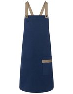 Karlowsky Latzschürze Urban-Look mit Kreuzbändern, Aubergine (ca. Pantone 5185C) 70 x 85 cm, KY119 – Steel Blue (ca. Pantone 2380C)
