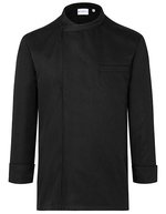 Karlowsky Langarm Kochhemd mit Jersey-Einsatz – Black (ca. Pantone 419C)