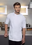 Karlowsky Short Sleeve Pullover Chef's Shirt with Jersey Back – Black (ca. Pantone 419C)