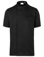 Karlowsky Kurzarm Überwurf-Kochhemd mit Jersey-Rücken – Black (ca. Pantone 419C)