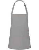 Karlowsky Kurze Latzschürze mit verstellbarem Latzband, White 75 x 60 cm, KY123 – Basalt Grey (ca. Pantone 4276C)