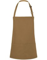 Karlowsky Kurze Latzschürze mit verstellbarem Latzband, White 75 x 60 cm, KY123 – Camel (ca. Pantone 7504C)